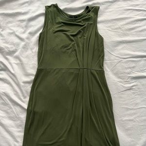 Ruched Olive Green Pencil Dress